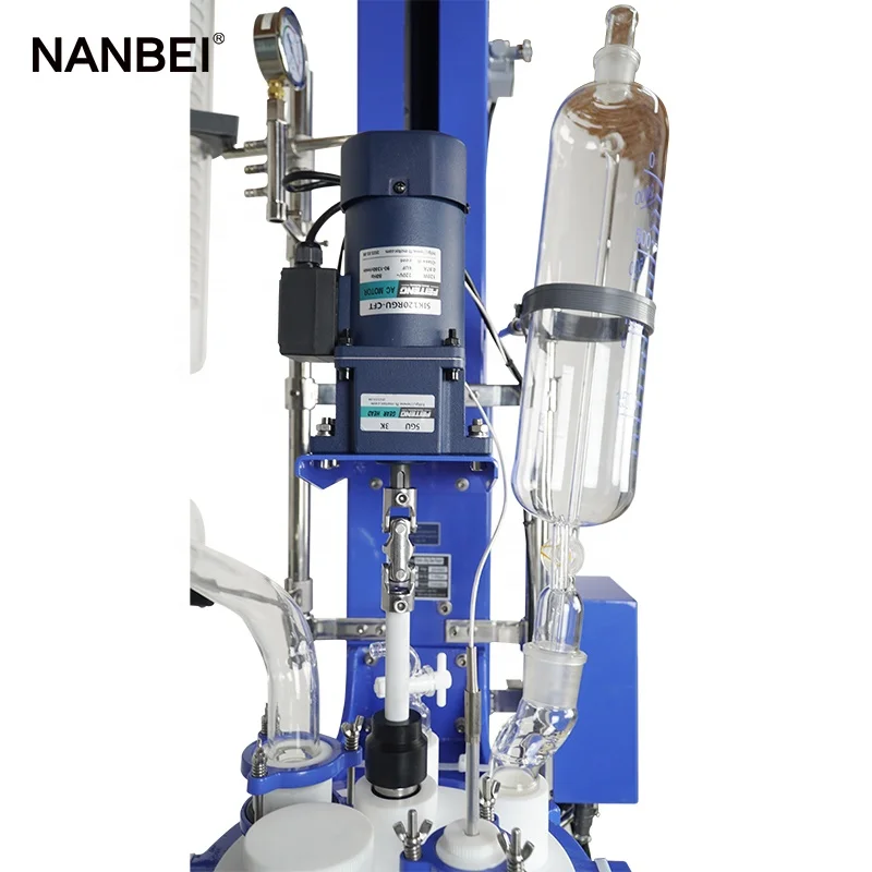 Nanbei Chemical 50L Электрический подъемный вращающийся двухслойный стеклянный реактор