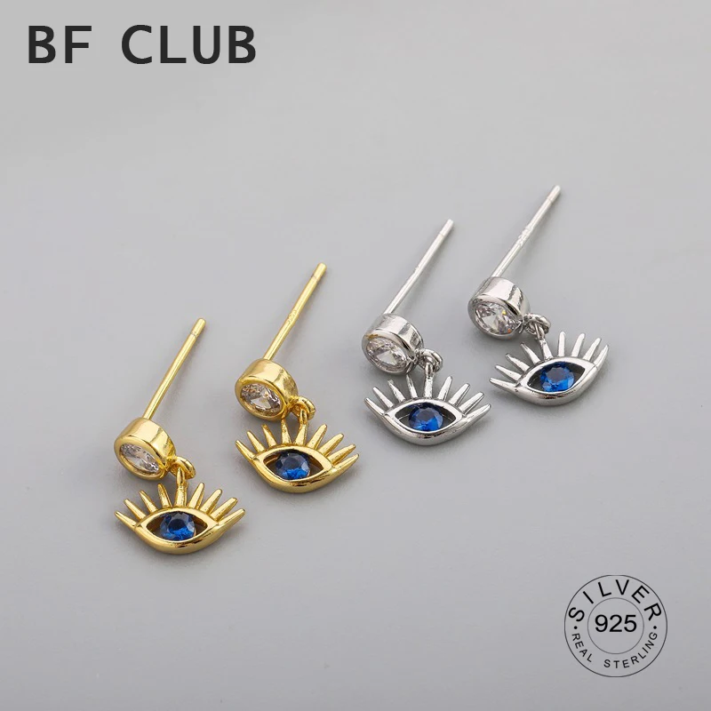 

925 Sterling Silver Blue Eye Tassel Earrings Charm Women Trendy Fine Jewelry Prevent Allergy Party Accessories Gifts