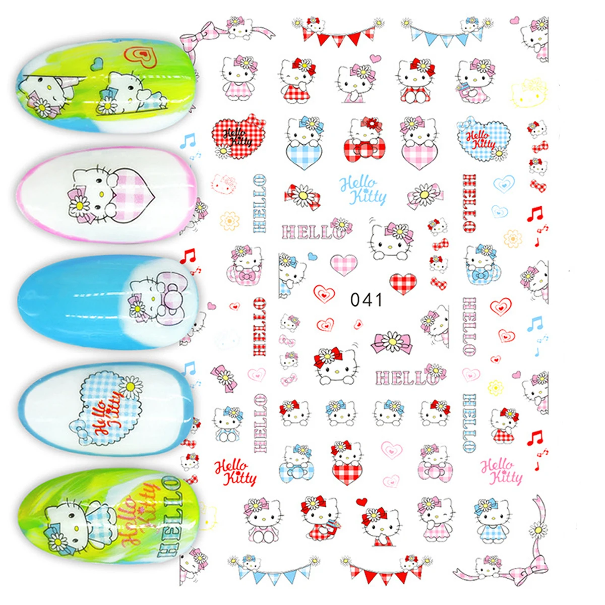 

3D Cartoon Cat Little Mouse Back Glue Nail Stickers Nail Decoration Decals Disney Mickey Dumbo Animation Stickers Press on Nails
