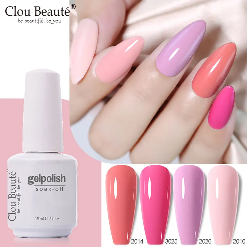 

Clou Beaute 4pcs Gel Nail Polish Nail Kit Set Vernis Semi Permanent Gel Polish Nail Art Gel Soak Off Gel White UV LED Varnishes