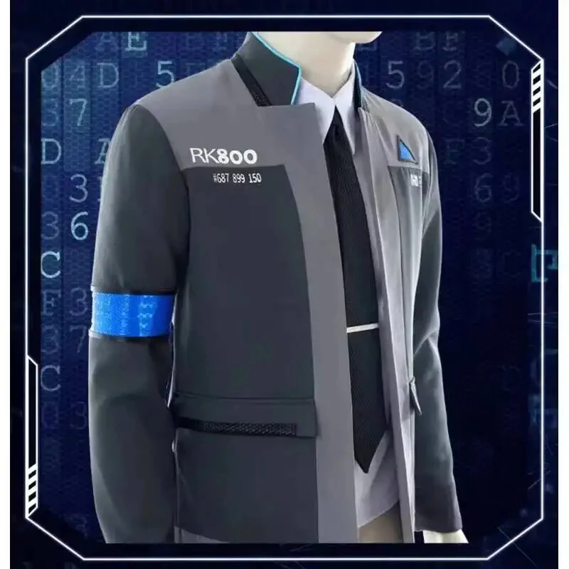 Фото Новый костюм агента Connor RK800 из игры Detroit: Become Human, униформа KARA AX400 для косплея, облегающий костюм. №5