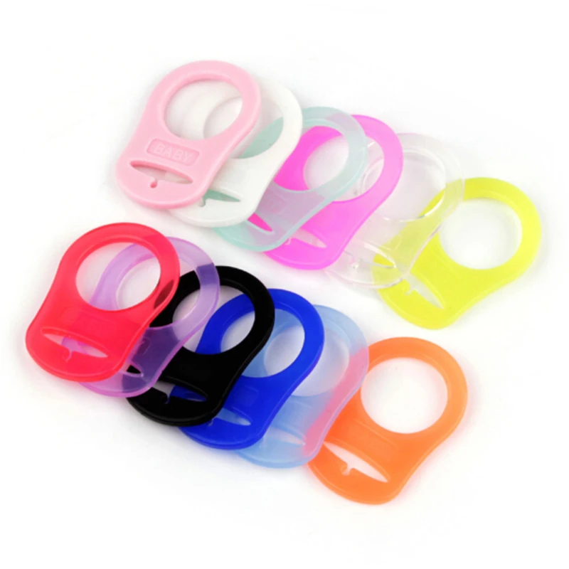 

5Pcs/pack Baby Dummy Pacifier Holder Clip Adapter Ring 5PCS Silicone Button