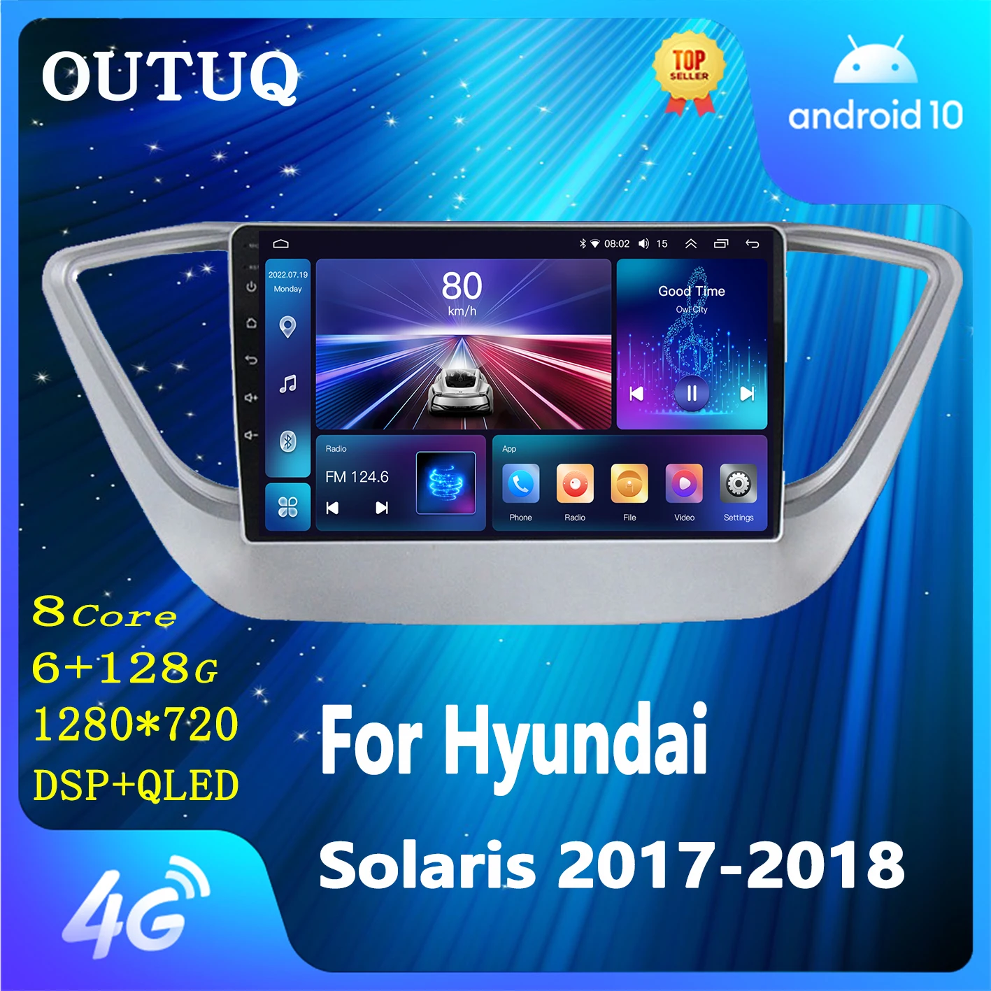 

Автомагнитола на Android 10 для HYUNDAI Solaris 2 Verna Accent 2017-2020, мультимедийный стерео DVD-плеер, навигация GPS, головное устройство