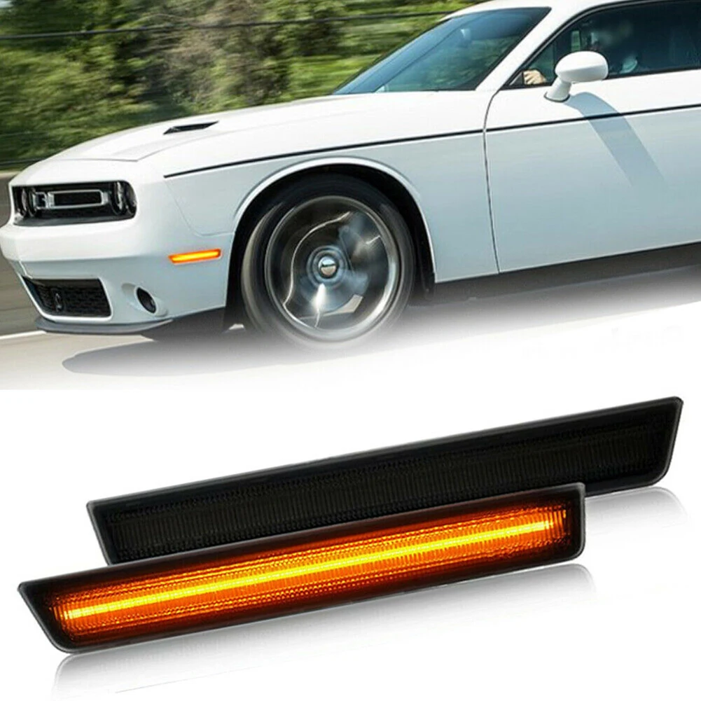 

Передняя желтая фонарь для Dodge Challenger 2015-2020, боковые габаритные огни, замена OEM 68195788AB Sidemarker Lights