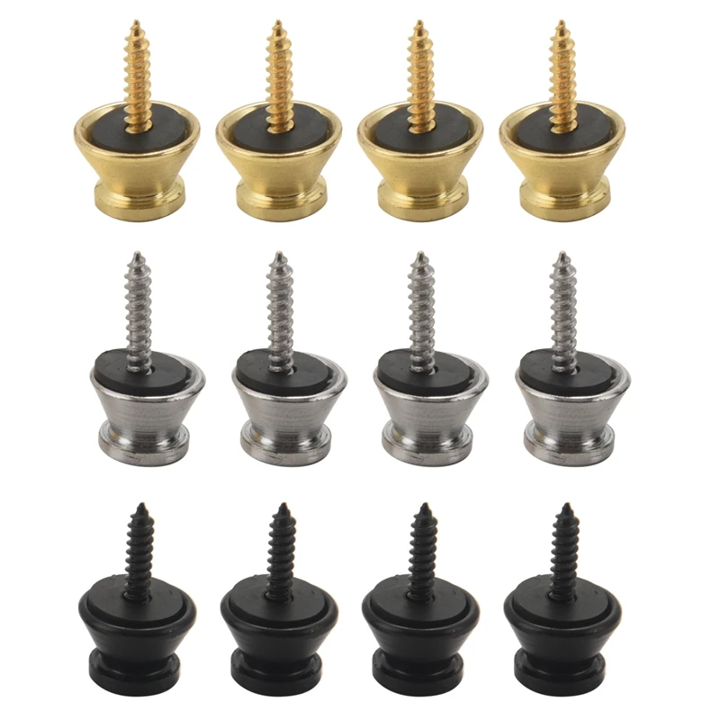 

12Pcs Guitar Strap Buttons Lock Pins Guitar Metal Strap Buttons For Acoustic Guitar, Electric Guitar, Bass, Ukulele