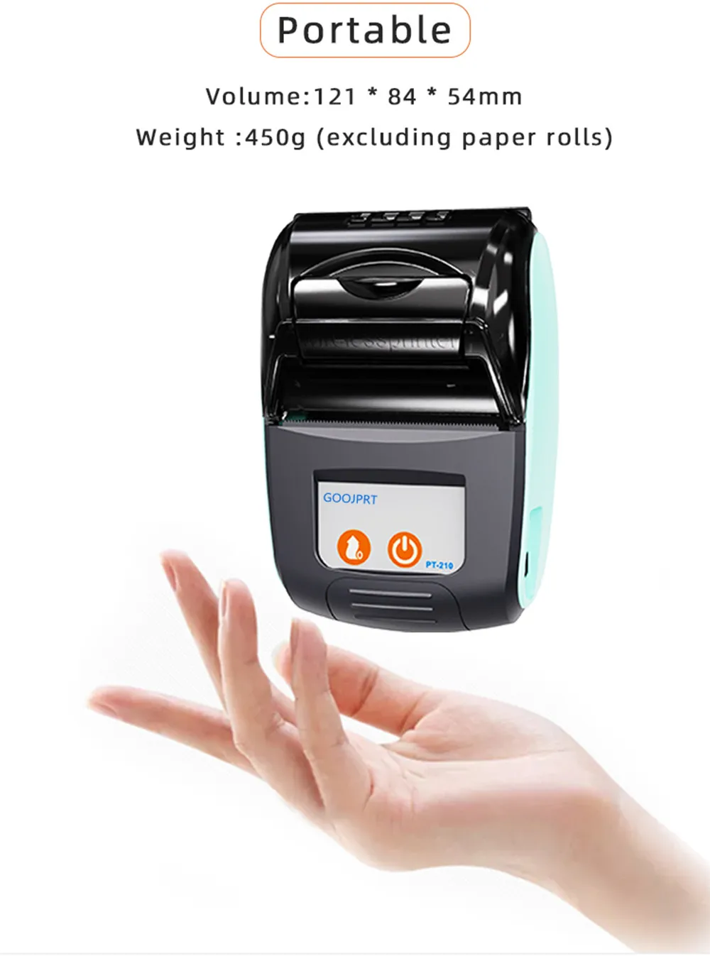 Портативный 58 мм Термопринтер Bluetooth USB для Windows Bluetooth для Android ECS POS термочековый принтер