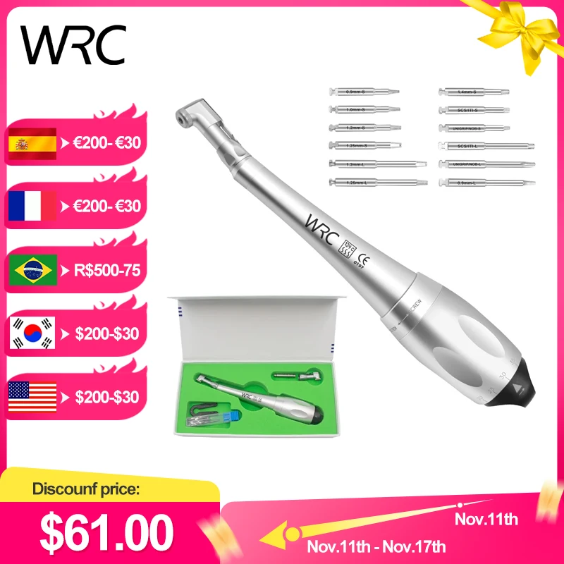 

Dental Implant Torque Wrench Ratchet Dental Torque Wrench Adjustable Universal Implant Wrench 5N-35N With 16pcs Drivers