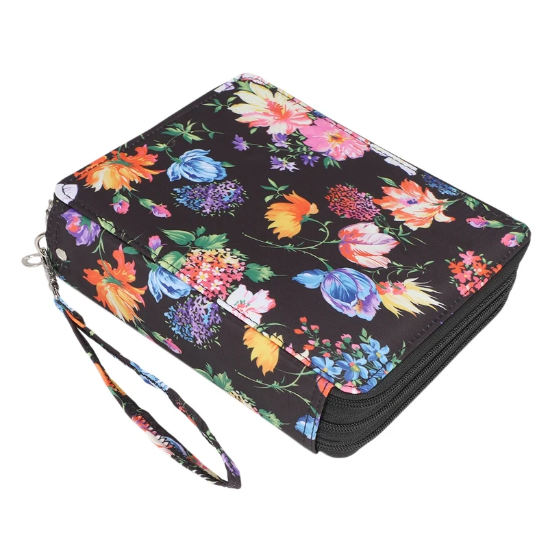 

Portable Colored 120 Slots Pencil Case Organizer With Printing Pattern For Watercolor Pencils, Colored Pencils, Pencils