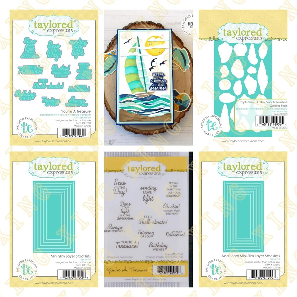 

2023 Seaside Escape Metal Cutting Dies and Stamps DIY Scrapbooking Card Stencil Paper Cards Handmade Album Stamp Die Sheets