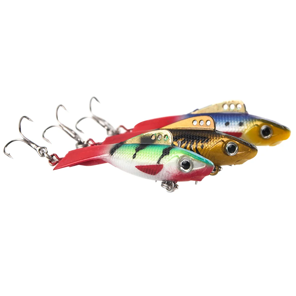 

3pcs Lure set fishing bait colored Shining VIB Lifelike Crankbait Artificial Hard Swimbait Fishing Tackle Hook Tool ( 13g 57mm )