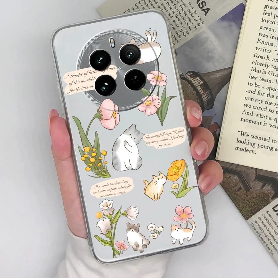 Чехлы для Oppo Realme 12 Pro Plus P1 Rainbow Bear Прозрачный чехол телефона 12Pro ProPlus P чехлы