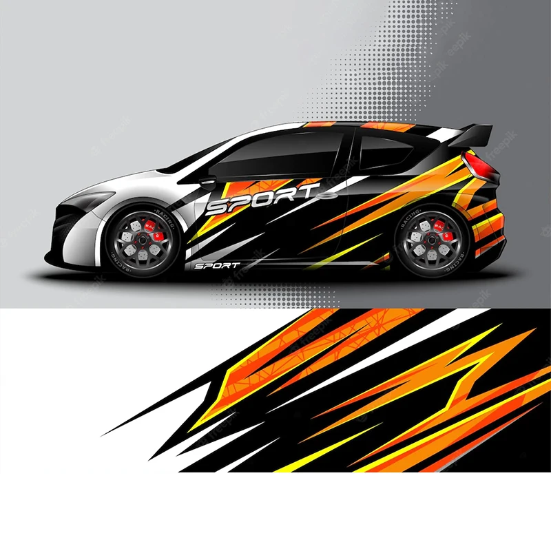 Автомобильная наклейка графическая виниловая пленка векторное изображение