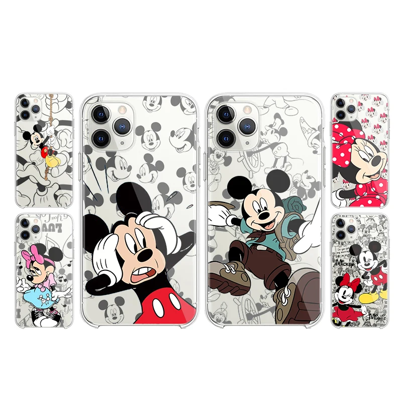 

Mickey Mouse Cool Transparent Phone Case For Apple iPhone 14 13 12 11 Mini XS XR X Pro MAX 8 7 6 Plus SE 2020 Cover Shell Coque