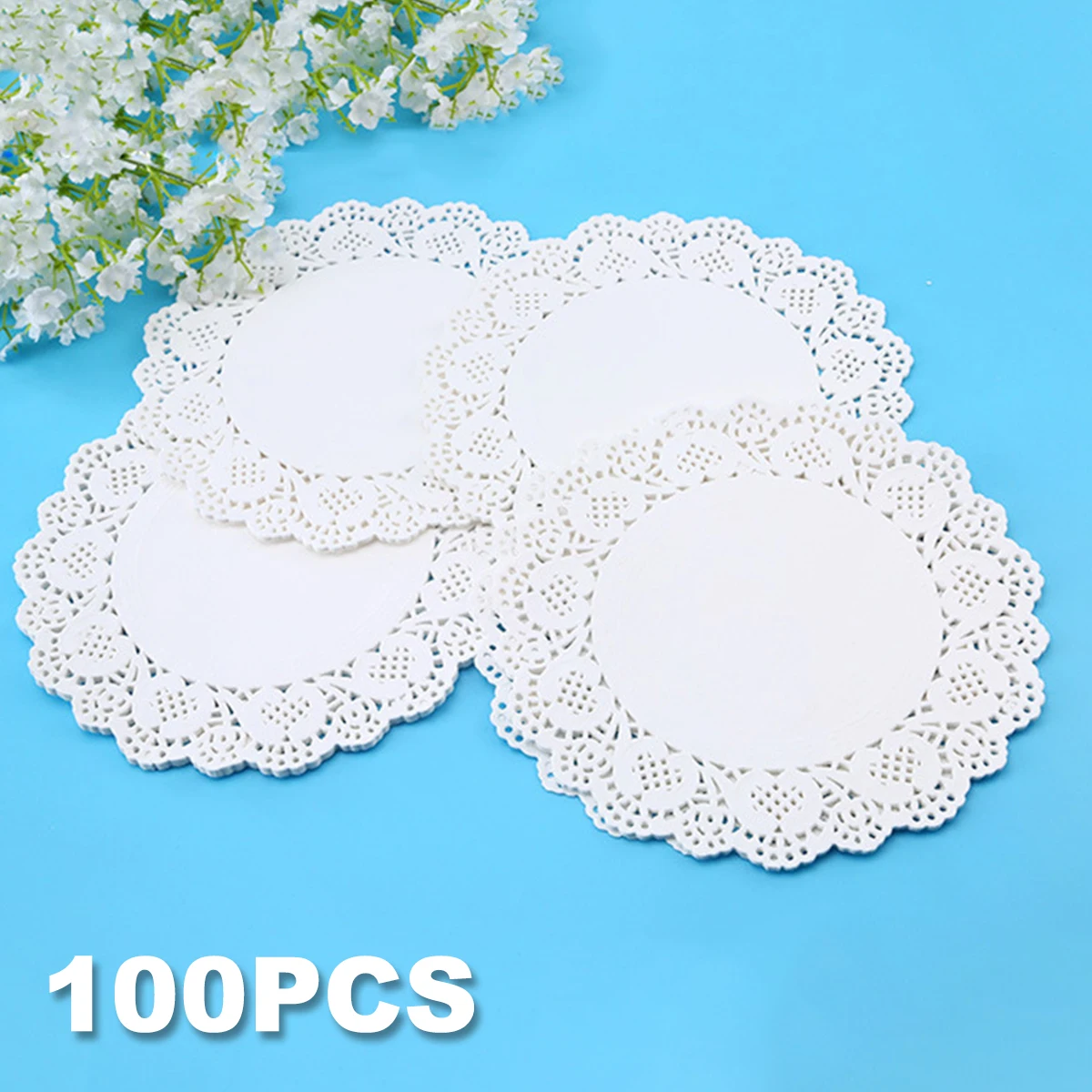 

100 шт., белые бумажные салфетки 6,5 дюйма, зеркальные бумажные салфетки, декоративные кружевные бумажные салфетки, салфетки для подарочной уп...