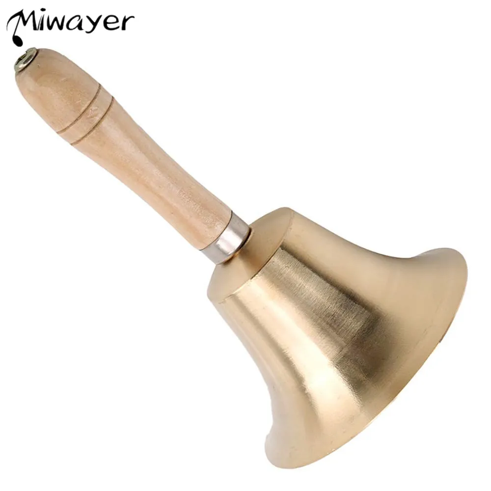 

Miwayer Экстра громкий колокольчик маленький ручной Колокольчик из твердой латуни звонок колокольчик с деревянной ручкой