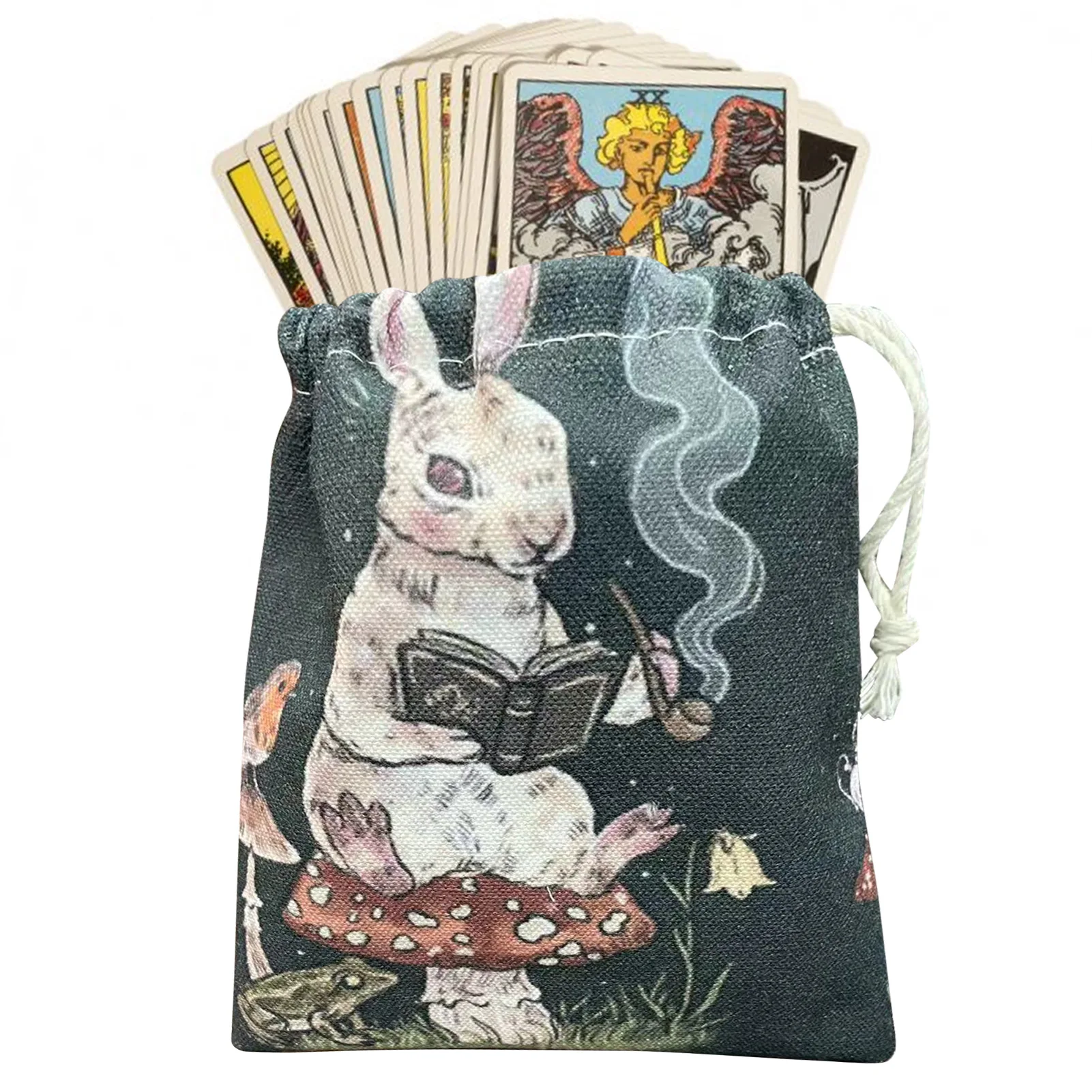 

Bunny Tarot Card Storage Bag Velvet Cotton Fleece Drawstring Bag Home Accessories Gift Tarot Cards Holder Storage Jewelry Pouch