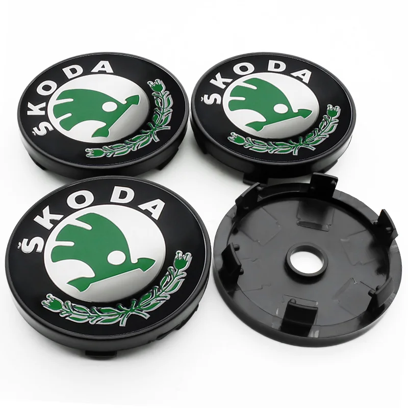 

Колпачки-заглушки для центральных отверстий колесных дисков 56 мм и 60 мм, эмблемы для Skoda Octavia, Fabia, Rapid, Superb, Kodiaq, Scala, Karoq, VRS