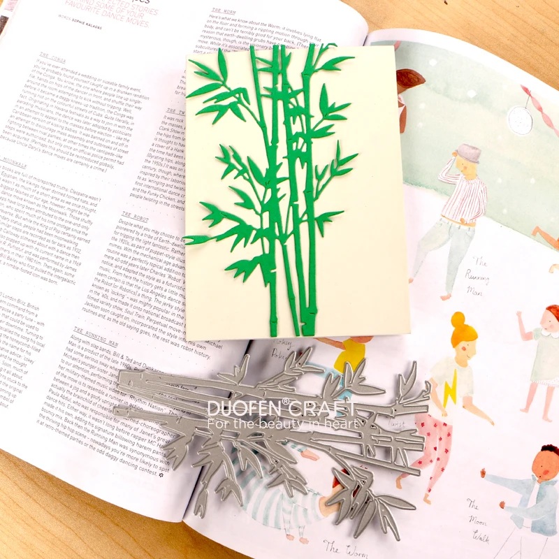 

DUOFEN METAL CUTTING DIES 2022 New tree bamboo leaves branches border stencil for DIY papercraft projects Scrapbook Paper Album