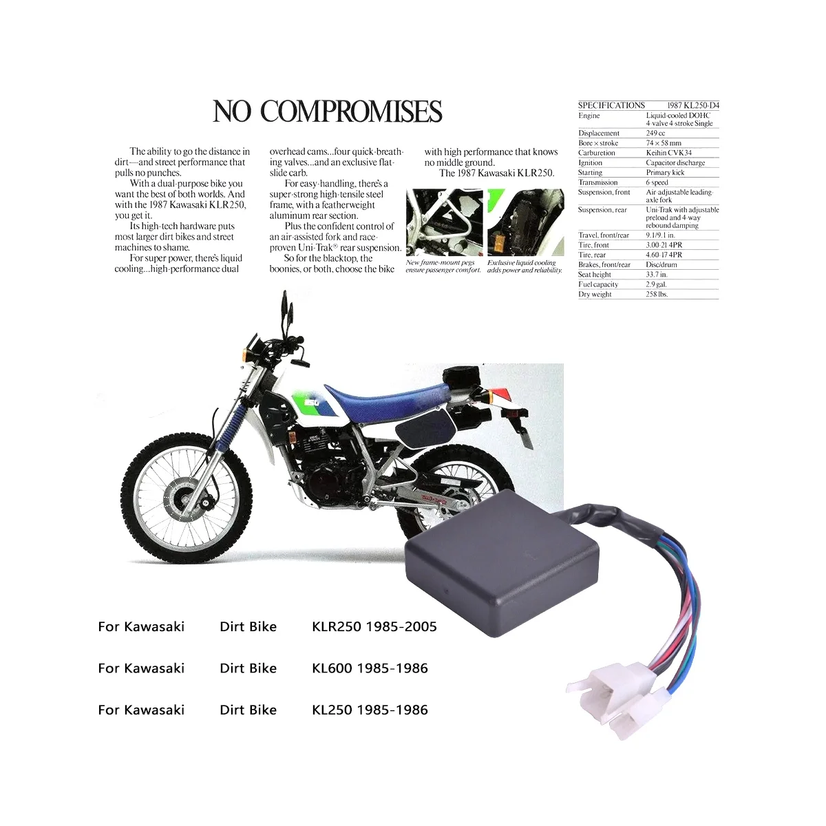 

21119-1180 Motorcycles Ignitor Box for Dirt Bike KL250 KL600 KLR250 -2005 Ignition Control Module