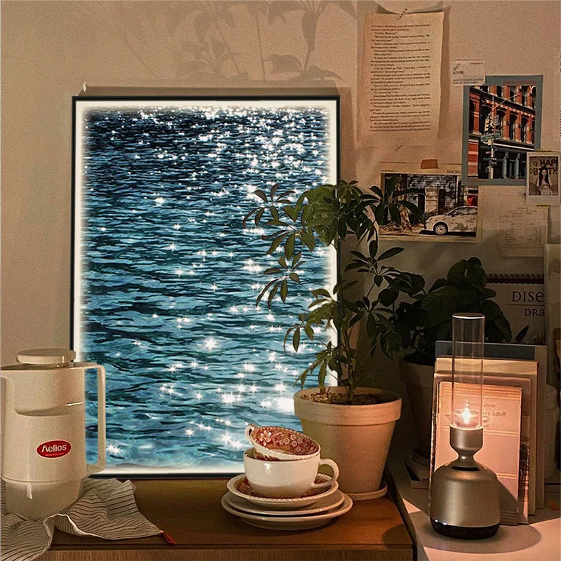 

Natural Landscape Seascape Lights Print Poster Borealis Scenery Wall Art Northern Lights Picture Decorative Murals Painting Home