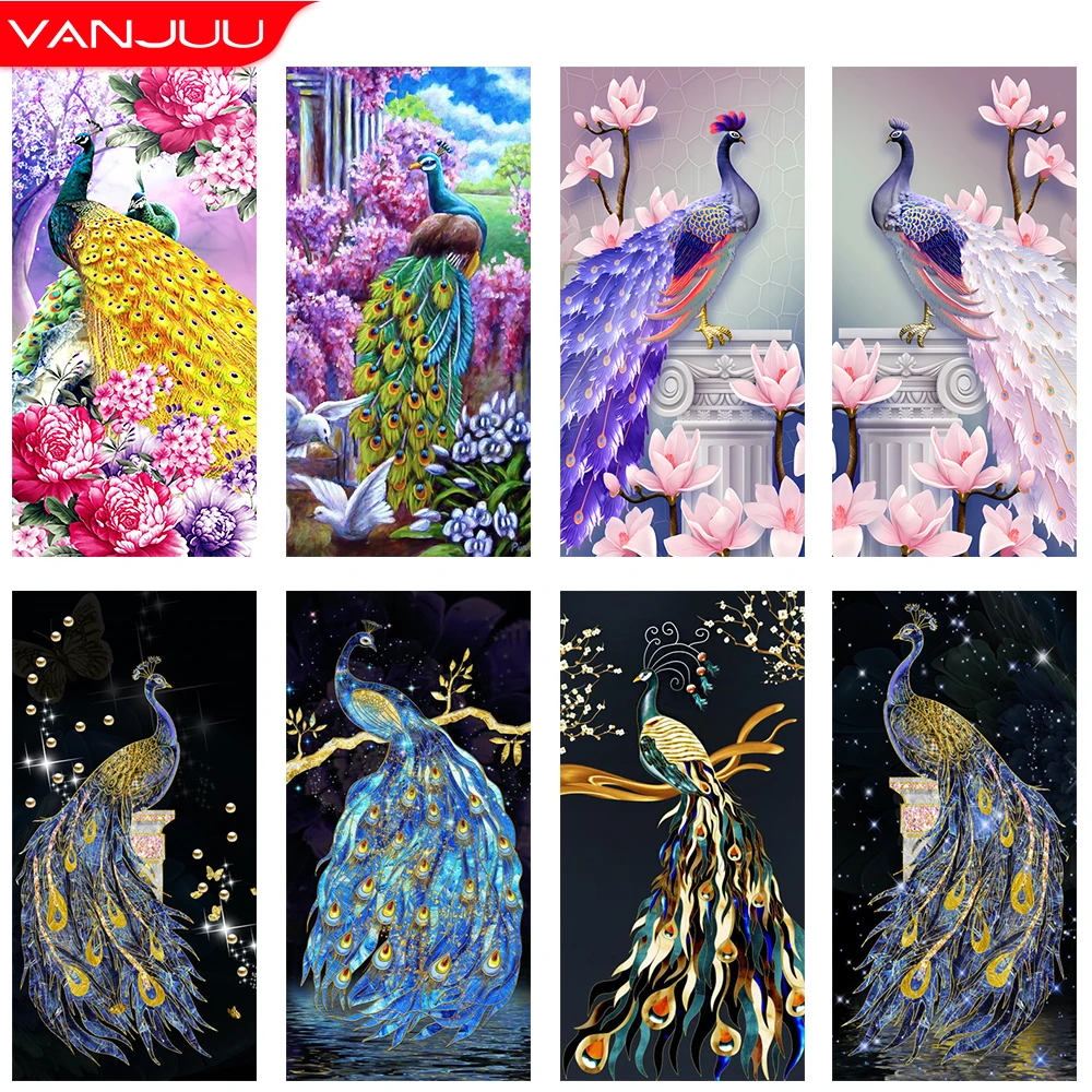 

Peacock 5D Diamond Painting Animal Full DIY Diamond Mosaic Adult Rhinestone Embroidery Cross Stitch Set Home Decor