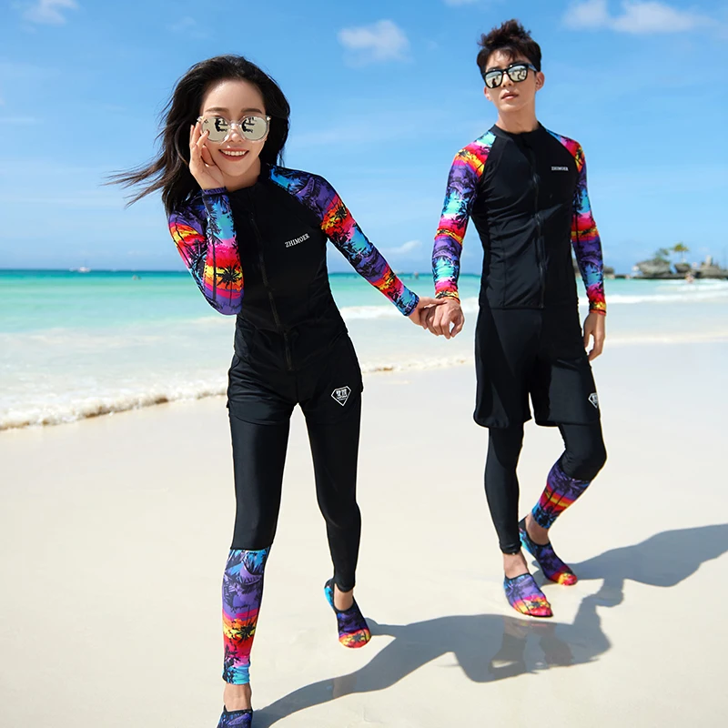Rashguard Swimsuit Fitness Sport Set Long sleeve swimsuit Sun Protection Surfing Suit Women Beach Wear couple swimsuits 2022 New