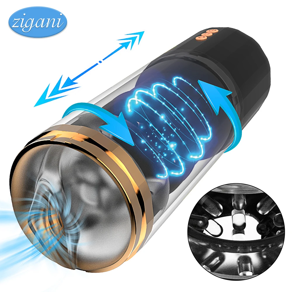 Мужской автоматический вращающийся ретрактабельный мастурбатор, имитирующий отсасывание и стимулирующий силиконовую вагину для массажа пениса вибратор-взрослый товар.