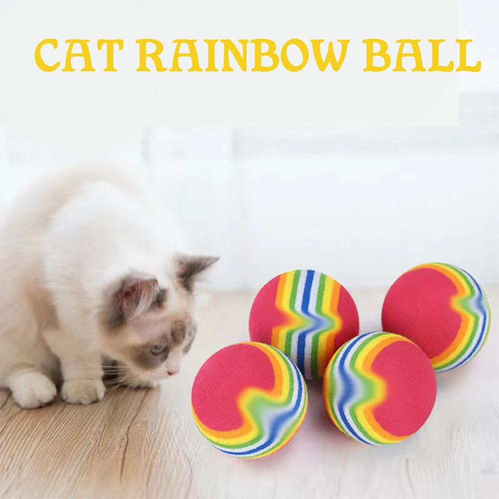 

Cat Accessories Products For Cats Pet Cats Toy Colorful Handmade Bouncy Ball Kitten Toys Plush Bell Toy Interactive Pet Supplies