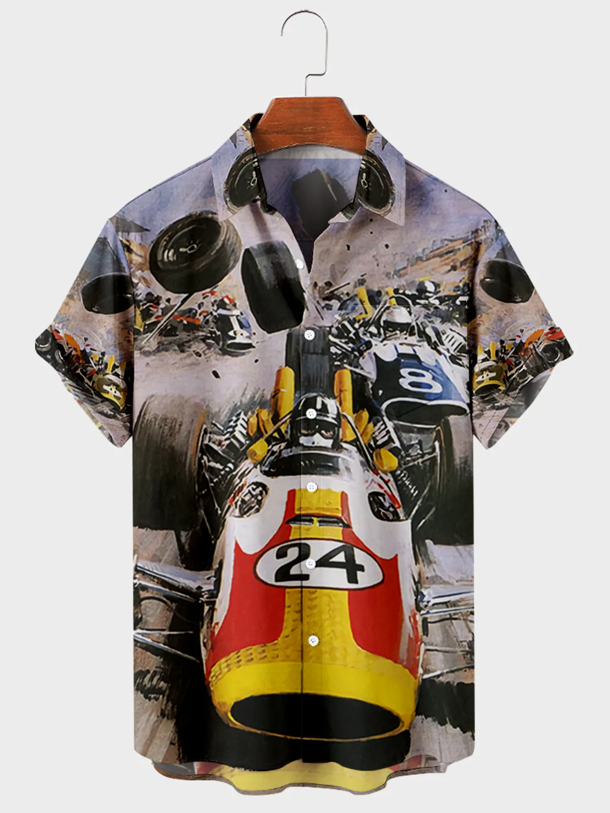 

Мужская свободная рубашка с коротким рукавом, с 3D Цифровым принтом