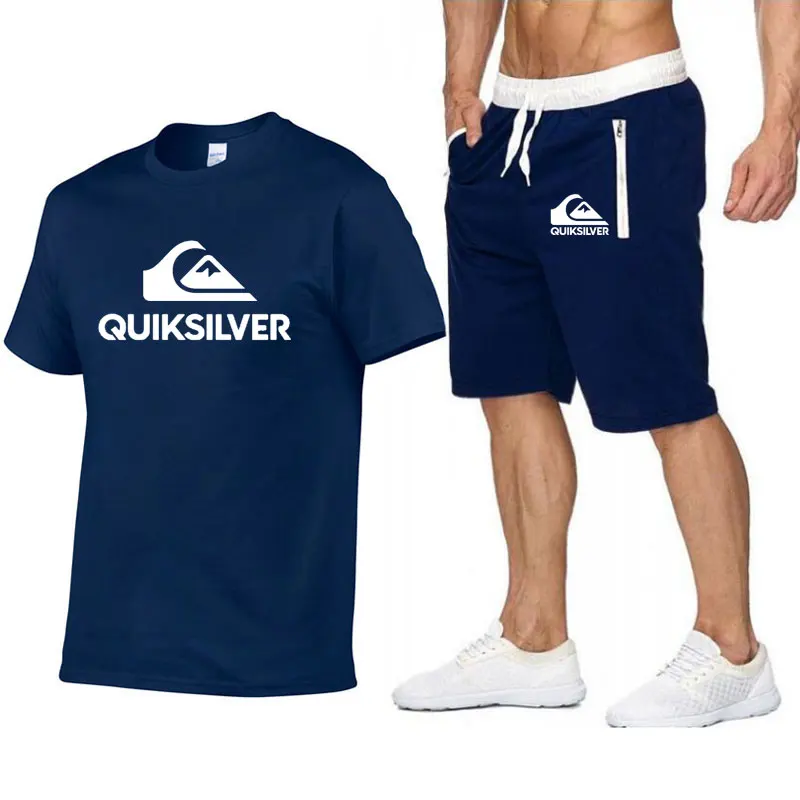 

2022 Summer New Men's Tracksuit Tshirt Shorts Two Piece Set 100% Cotton Shirts Pants Gym Jogging Fashion Sportswear Men Clothing