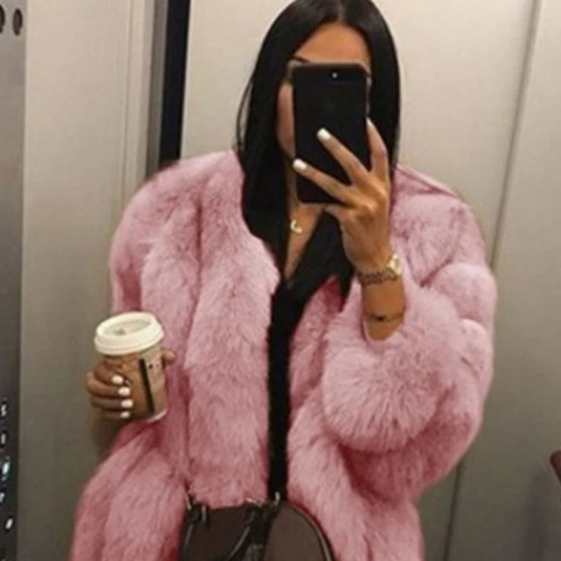 

Women Coat Mink Coats Winter Top Fashion Fur Coat Elegant Thick Warm Outerwear Fake Fur Jacket Chaquetas Mujer 2023
