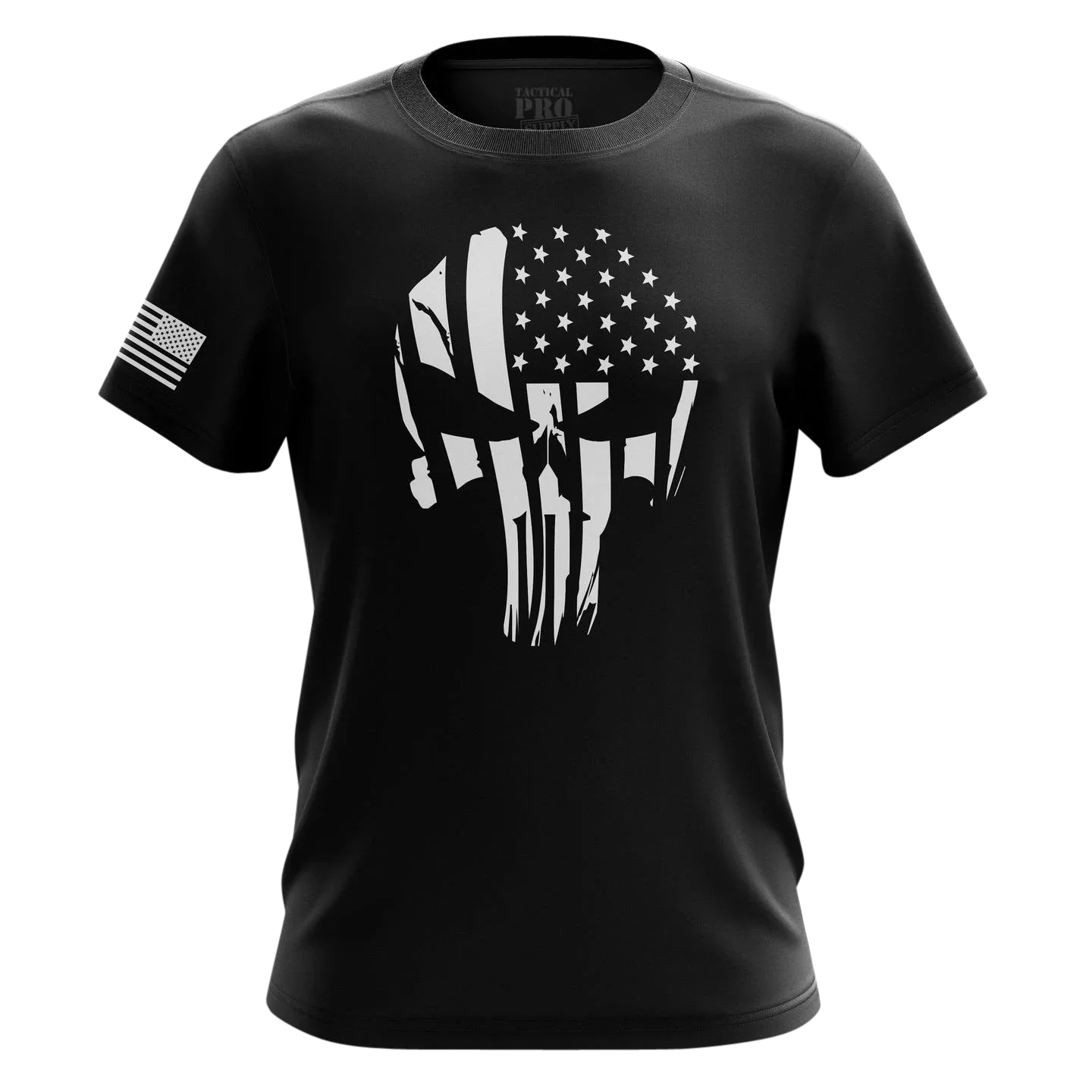 Летний мужской узор черепа с короткими рукавами и принтом американского флага