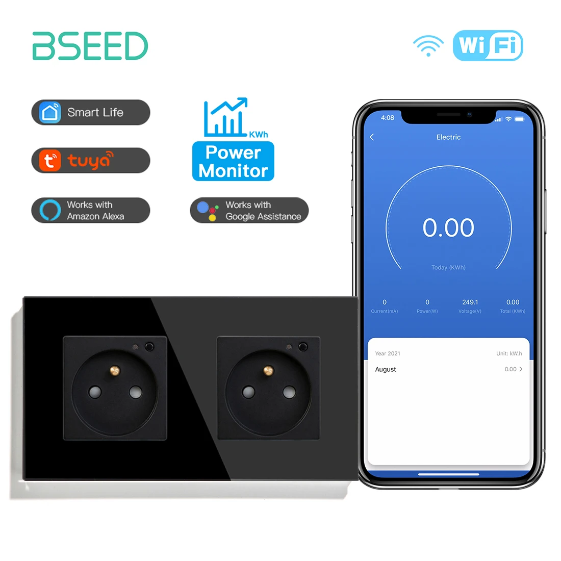 

BSEED Умная розетка Wi-Fi белая