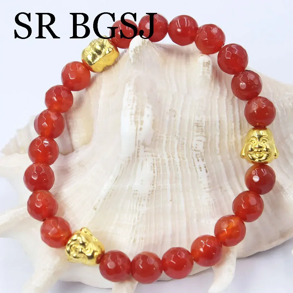 8 мм 7-8 дюймов круглый сердолик красный натуральный агат оникс камень Будда йога