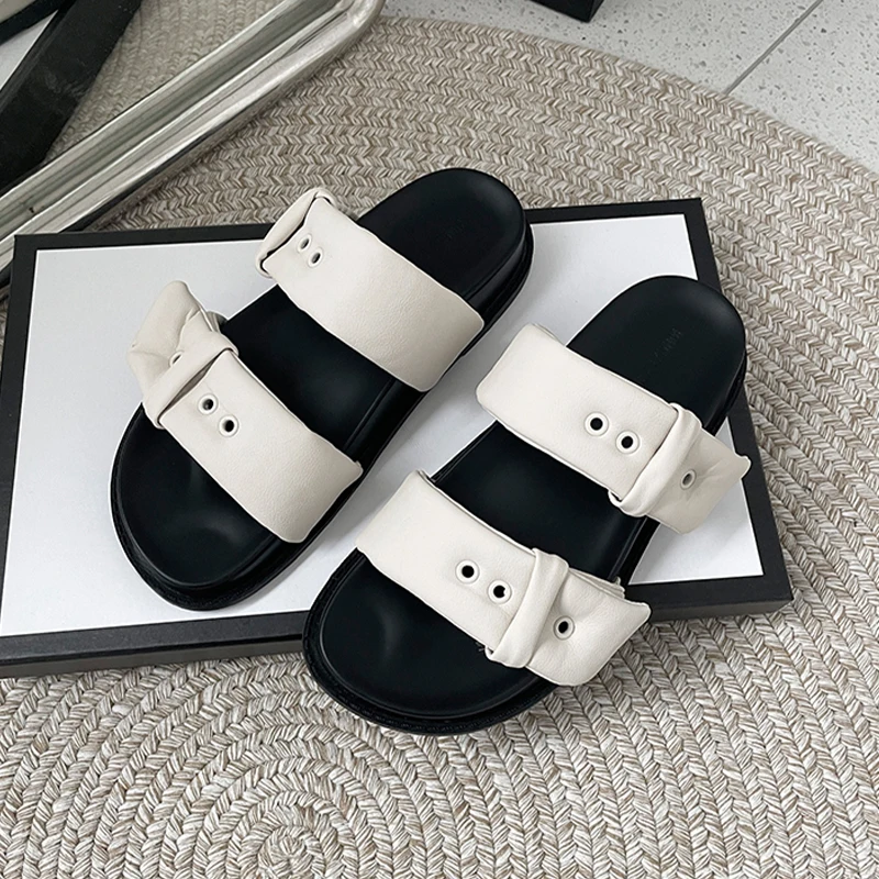 

2023 New Brand Flip-flops Open Toe Women Flats Causal Slippers Summer Sandals Shallow Slingbacks Slides Dress Beach Mujer Shoes