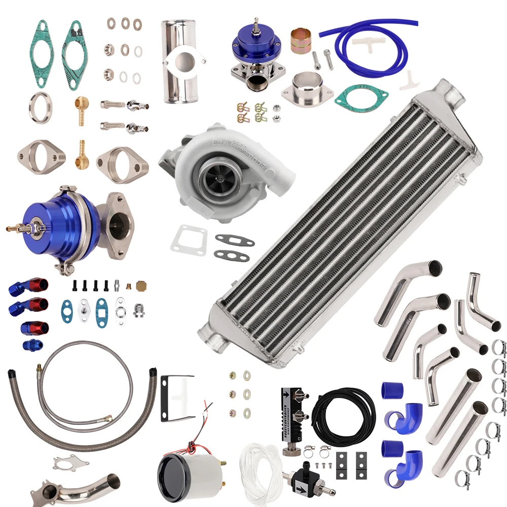

Универсальный Турбокомпрессор T3/T4 T04E, турбокомпрессор в комплекте, интеркулер л. С. + турботрубопроводные комплекты