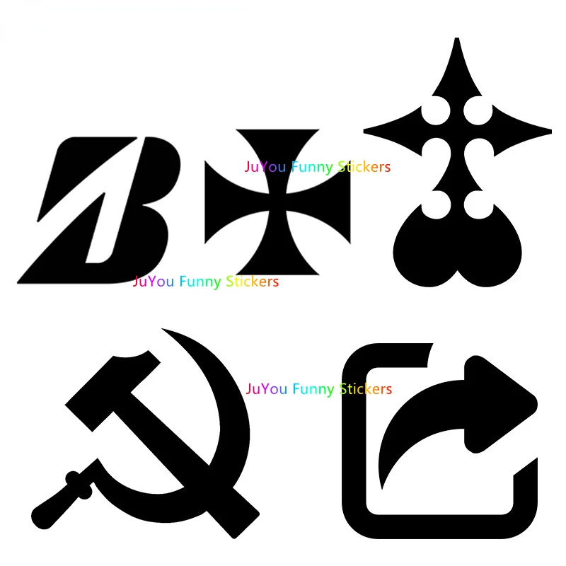 

JuYou Funny Stickers Exterior Accessories for Iron Cross Silhouette Car Stickers Decals Vinyl Car Wrap Laptop Helmet Decoration