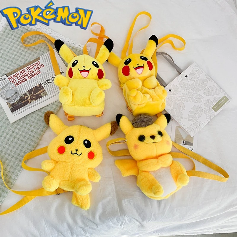 

Pokemon Pikachu Plush Cartoon Backpack Girls Cute Rice One Shoulder Crossbody Japanese Anime Surrounding Holiday Gifts Cosplay