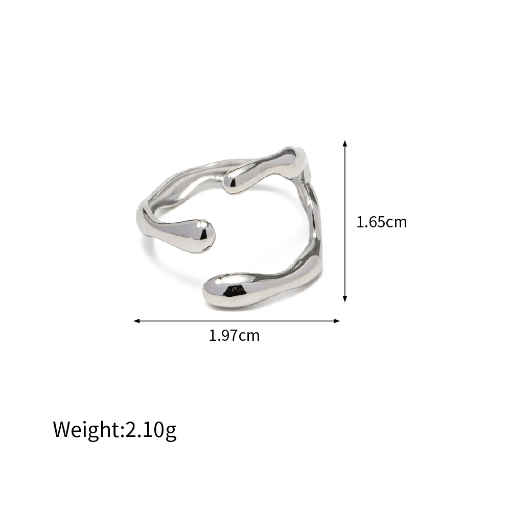 Yori New Stainless Steel Geometric Open Ring 18k Gold Plated Waterproof Metal Jewelry Accessories Party Gift