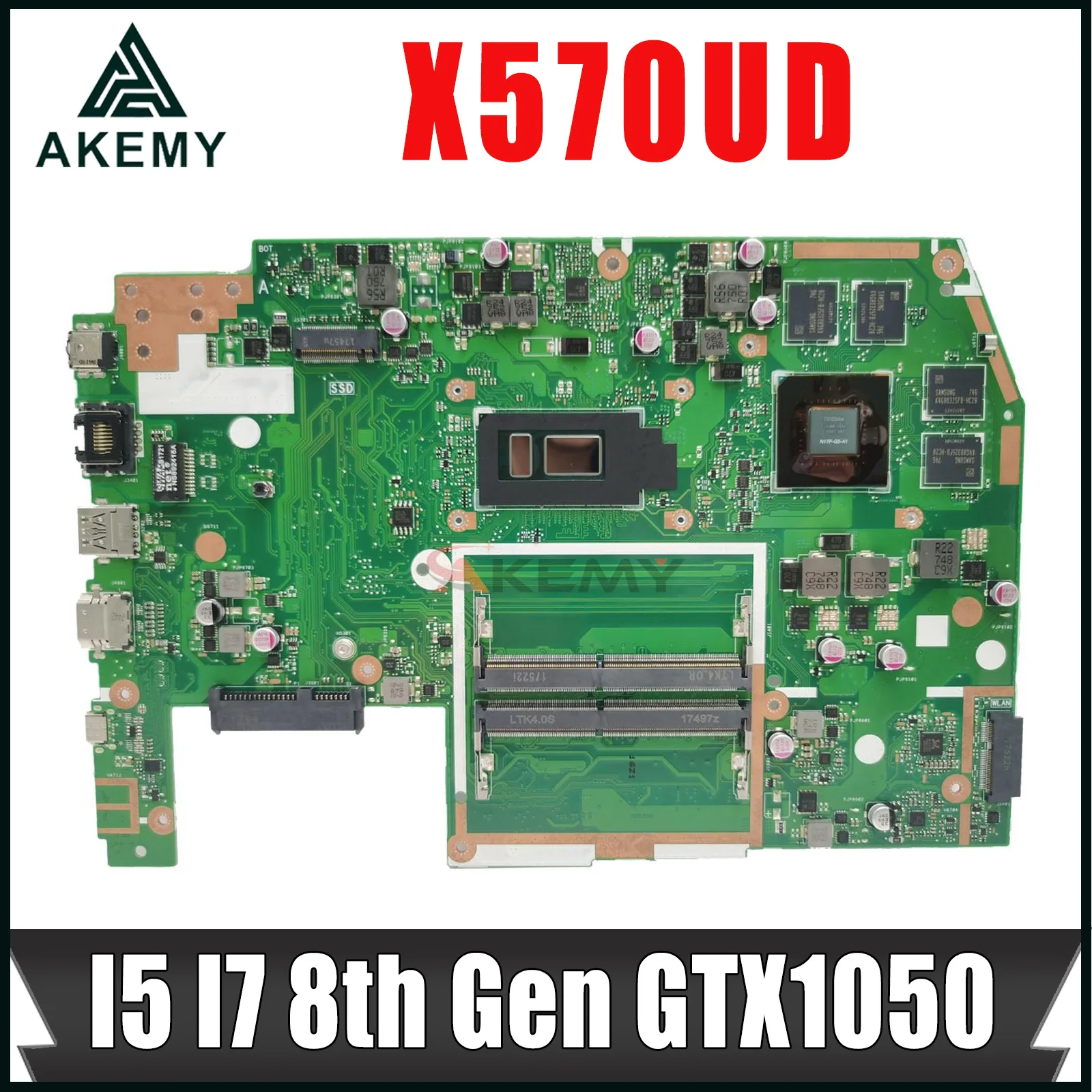 

X570UD Notebook Mainboard For ASUS TUF YX570U YX570UD X570U FX570U FX570UD Laptop Motherboard I5 I7 8th Gen GTX1050