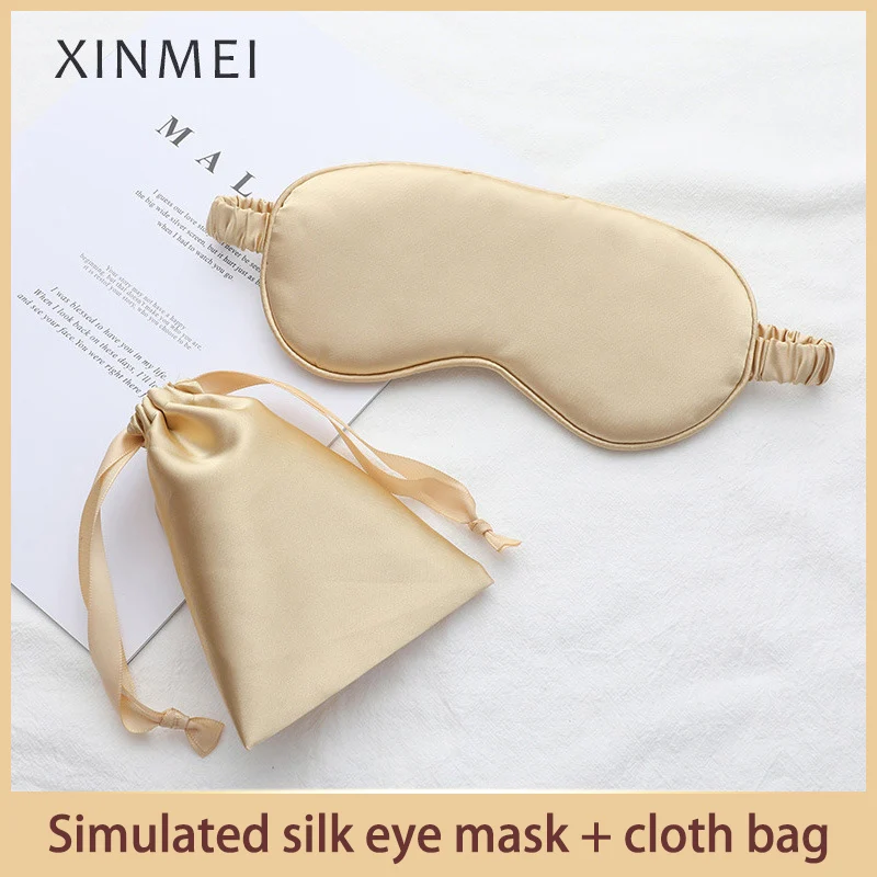 

Imitated Silk Eye Patch Shading Sleep Eye Mask Elastic Strap Travel Rest Relax Help Sleep Breathable Lightweight Eye Care Tools