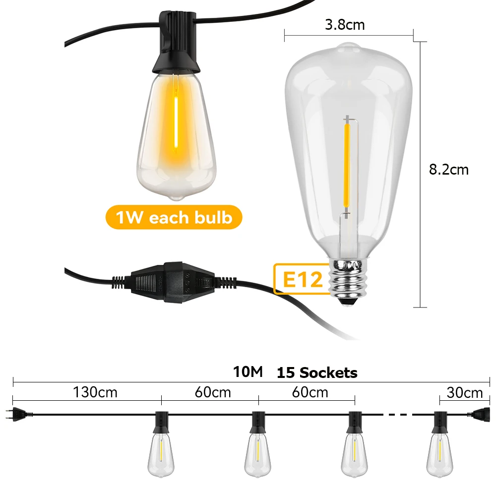 

Светодиодные гирлянды Backya 10м 15м 30м теплый белый