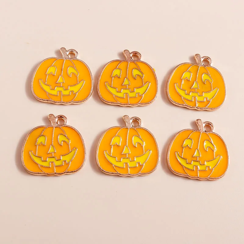 

10pcs New Enamel Halloween Pumpkin Charms for Making Drop Earrings Pendants Necklaces DIY Keychains Jewelry Findings Accessories