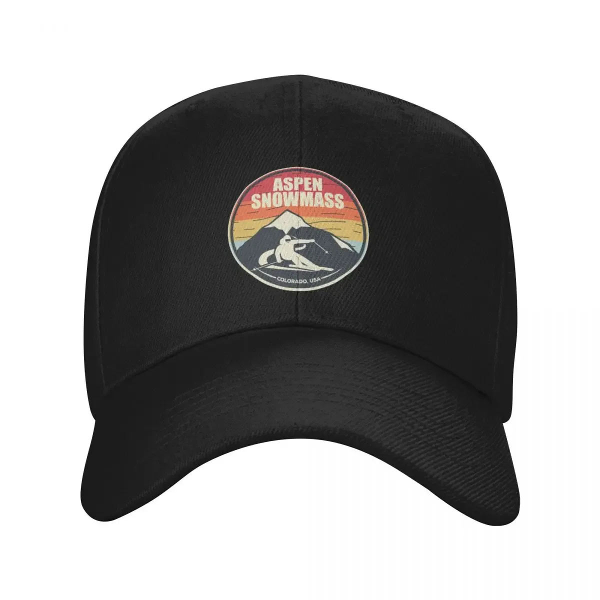 Retro Skiing Aspen Snowmass Colorado USA Baseball Cap Hat Beach New In Uv Protection Solar Woman Hats Men's |