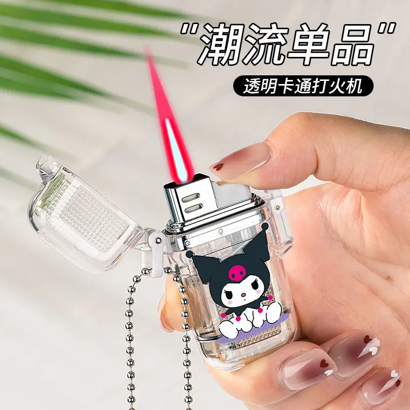 

Wholesale Hello Kitty Kuromi Melody Lighter Waterproof Machine Cartoon White Transparent Lighter KTV Bar Cigarette Lighter
