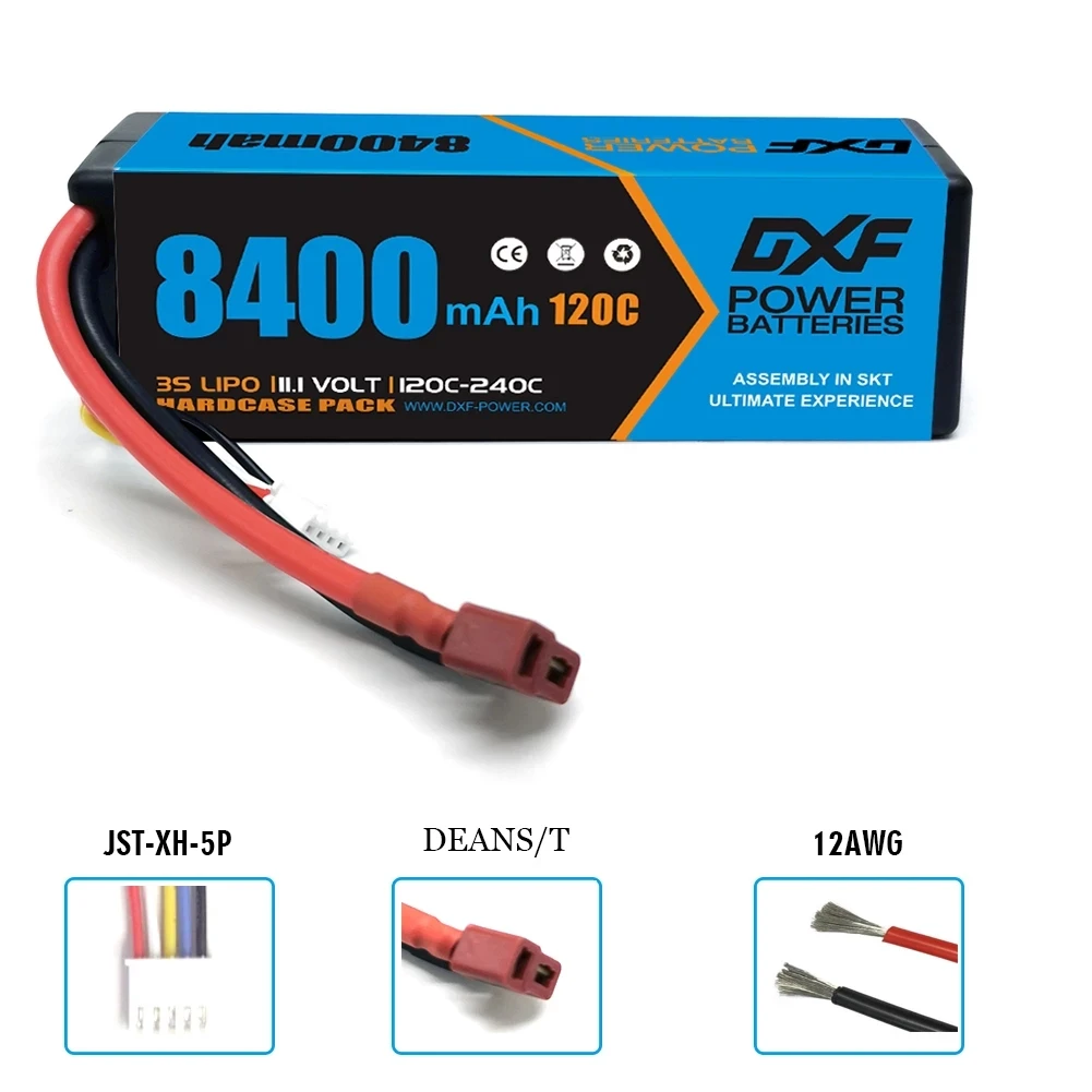 DXF 3S Lipo 2S Battery 7.4V 11.1V 5200mah 6750mah 6300mah 8000mah 8400mah T/Deans for RC 1/8 Buggy Traxxasx Car Off-road Truck enlarge