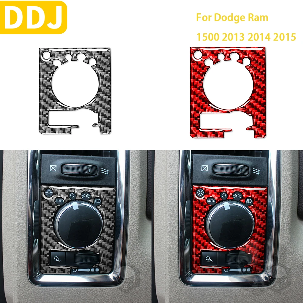 

For Dodge Ram 1500 2013 2014 2015 Accessories Carbon Fiber Dim Light Control Trim Sticker Modification Decoration LHD