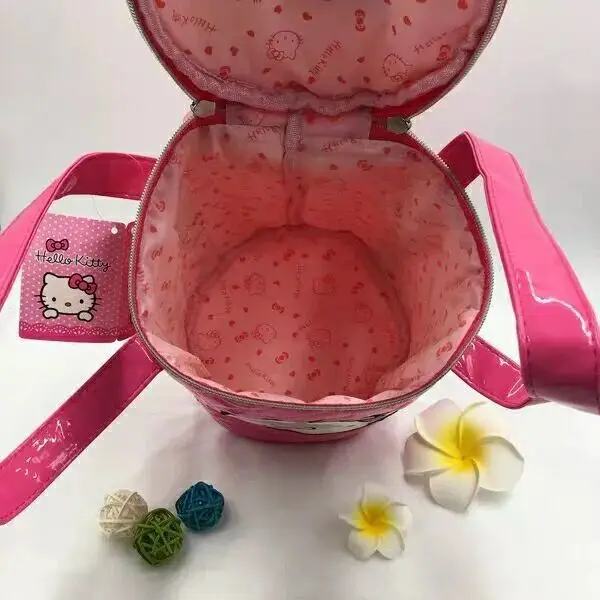 Waterproof round Lunch Box Bag Lunch Bag Cute Hello Kitty  round Bag Primary and Secondary School Students Women's Crossbody Bag