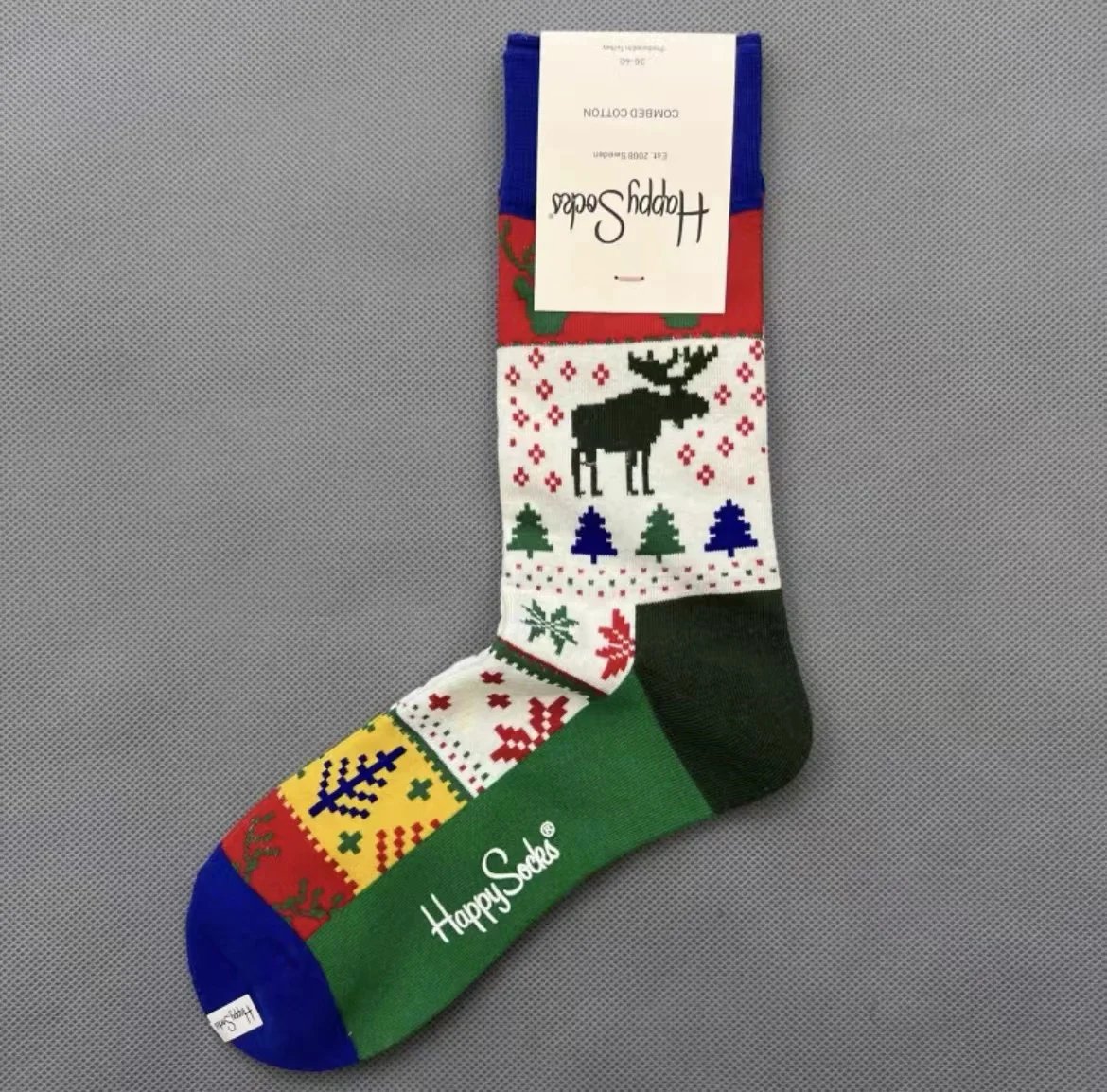 Фото HAPPY SOCKS Забавные женские хлопковые носки средней длины Спортивные носки №2