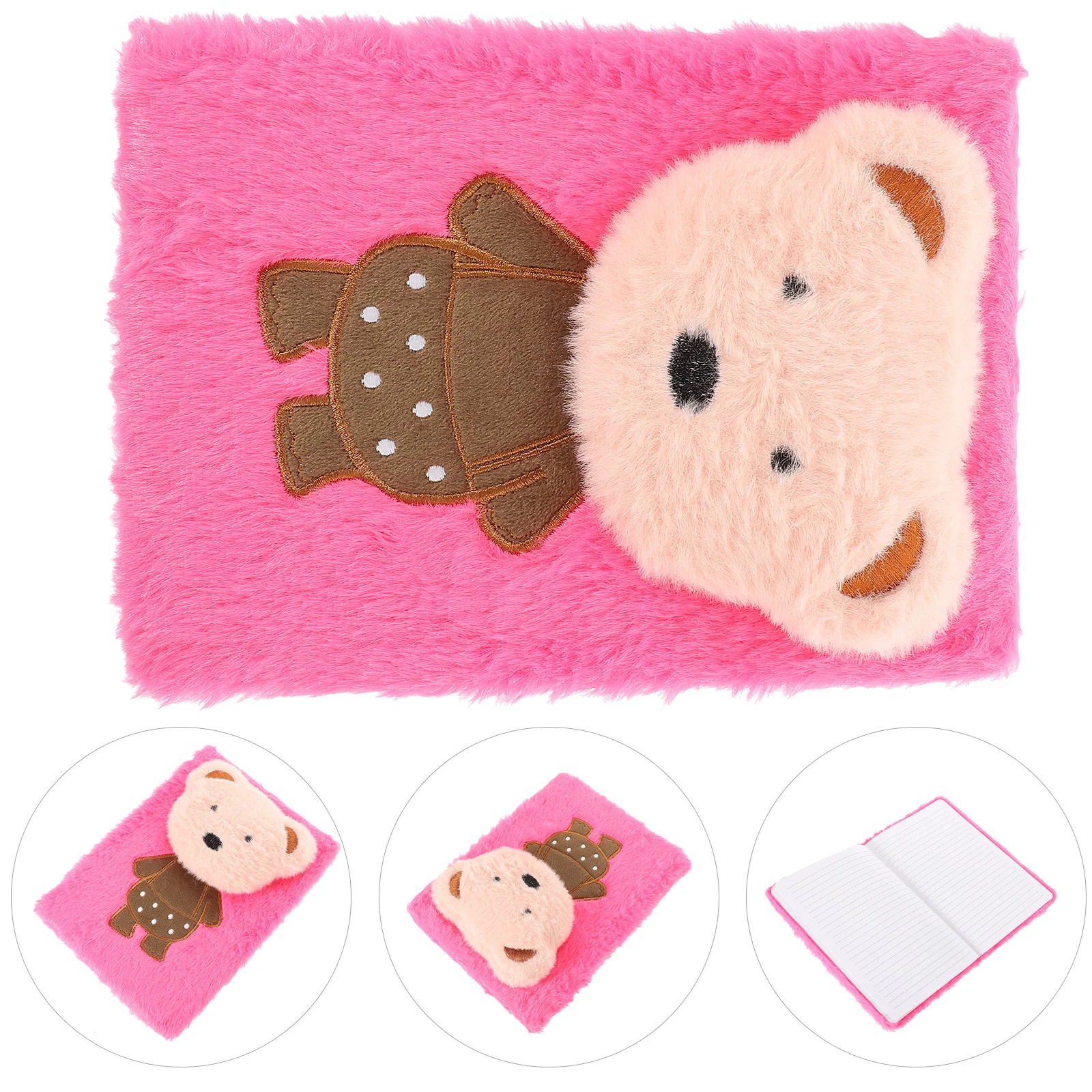 

Daily Use Diary Book Multi-function Fluffy The Notebook Journal Plush Cover Cartoon Gift Accessory Girl